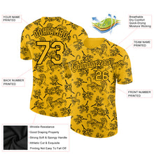 Charger l&#39;image dans la galerie, Custom Gold Black 3D Pattern Design Tiger Performance T-Shirt
