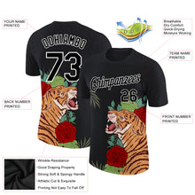 Load image into Gallery viewer, Custom Black White 3D Pattern Design Tiger Performance T-Shirt
