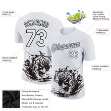 Загрузить изображение в средство просмотра галереи, Custom White Black 3D Pattern Design Tiger Performance T-Shirt
