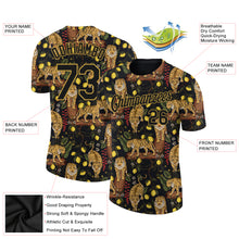 Загрузить изображение в средство просмотра галереи, Custom Black Old Gold 3D Pattern Design Tiger Performance T-Shirt
