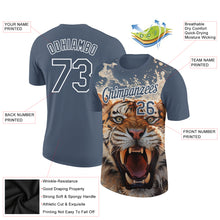 Загрузить изображение в средство просмотра галереи, Custom US Navy Blue White 3D Pattern Design Tiger Performance T-Shirt
