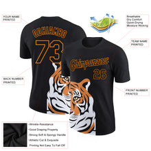 Laden Sie das Bild in den Galerie-Viewer, Custom Black Bay Orange 3D Pattern Design Tiger Performance T-Shirt
