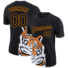 Load image into Gallery viewer, Custom Black Bay Orange 3D Pattern Design Tiger Performance T-Shirt
