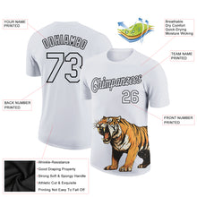 Загрузить изображение в средство просмотра галереи, Custom White Black 3D Pattern Design Tiger Performance T-Shirt
