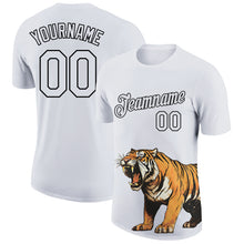 Загрузить изображение в средство просмотра галереи, Custom White Black 3D Pattern Design Tiger Performance T-Shirt
