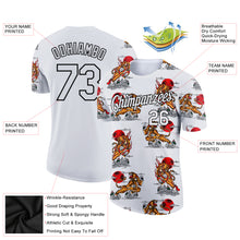 Load image into Gallery viewer, Custom White Black 3D Pattern Design Tiger Performance T-Shirt
