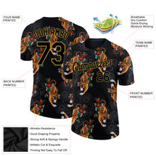 Загрузить изображение в средство просмотра галереи, Custom Black Old Gold 3D Pattern Design Tiger Performance T-Shirt
