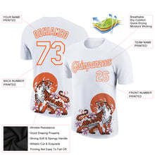 Charger l&#39;image dans la galerie, Custom White Orange 3D Pattern Design Tiger Performance T-Shirt
