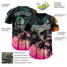 Charger l&#39;image dans la galerie, Custom Pink Black-White 3D Pattern Design Hawaii Palm Trees Authentic Baseball Jersey
