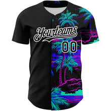 Laden Sie das Bild in den Galerie-Viewer, Custom Black White 3D Pattern Design Beach Hawaii Palm Trees Authentic Baseball Jersey
