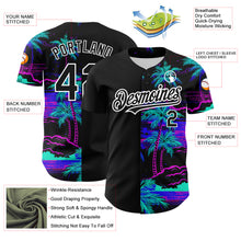 Laden Sie das Bild in den Galerie-Viewer, Custom Black White 3D Pattern Design Beach Hawaii Palm Trees Authentic Baseball Jersey
