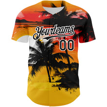 Charger l&#39;image dans la galerie, Custom Yellow Black White 3D Pattern Design Beach Hawaii Palm Trees Authentic Baseball Jersey
