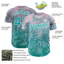 Charger l&#39;image dans la galerie, Custom Teal White 3D Pattern Design Tropical Hawaii Palm Leaves Authentic Baseball Jersey
