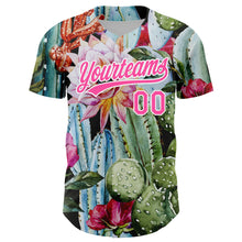 Load image into Gallery viewer, Custom Green Pink-White 3D Pattern Design Cactus Festival Authentic Baseball Jersey
