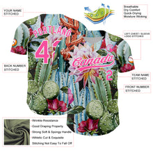 Load image into Gallery viewer, Custom Green Pink-White 3D Pattern Design Cactus Festival Authentic Baseball Jersey
