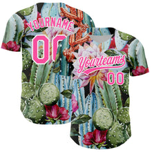 Load image into Gallery viewer, Custom Green Pink-White 3D Pattern Design Cactus Festival Authentic Baseball Jersey
