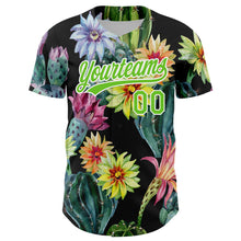 Charger l&#39;image dans la galerie, Custom Black Aurora Green-White 3D Pattern Design Cactus Festival Authentic Baseball Jersey
