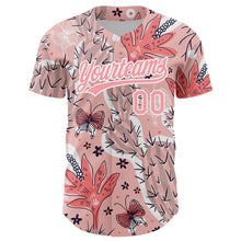 Load image into Gallery viewer, Custom Medium Pink White 3D Pattern Design Cactus Festival Authentic Baseball Jersey
