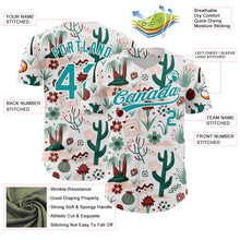 Загрузить изображение в средство просмотра галереи, Custom White Teal 3D Pattern Design Cactus Festival Authentic Baseball Jersey
