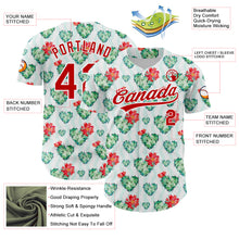 Load image into Gallery viewer, Custom White Red 3D Pattern Design Cactus Festival Authentic Baseball Jersey
