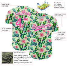 Загрузить изображение в средство просмотра галереи, Custom Green Pink-White 3D Pattern Design Cactus Festival Authentic Baseball Jersey
