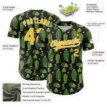 Load image into Gallery viewer, Custom Black Gold-White 3D Pattern Design Cactus Festival Authentic Baseball Jersey
