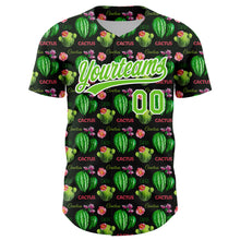 Load image into Gallery viewer, Custom Black Aurora Green-White 3D Pattern Design Cactus Festival Authentic Baseball Jersey
