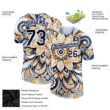 Charger l&#39;image dans la galerie, Custom White Navy 3D Pattern Floral Design Performance T-Shirt
