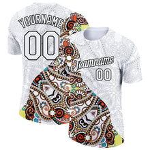 Загрузить изображение в средство просмотра галереи, Custom White Black 3D Pattern Floral Design Performance T-Shirt
