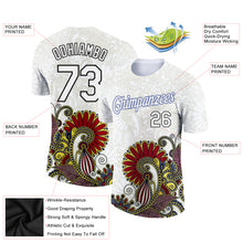 Загрузить изображение в средство просмотра галереи, Custom White Black 3D Pattern Floral Design Performance T-Shirt
