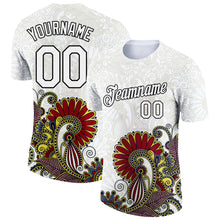 Загрузить изображение в средство просмотра галереи, Custom White Black 3D Pattern Floral Design Performance T-Shirt
