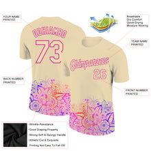 Load image into Gallery viewer, Custom City Cream Pink 3D Pattern Floral Design Performance T-Shirt
