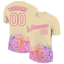 Charger l&#39;image dans la galerie, Custom City Cream Pink 3D Pattern Floral Design Performance T-Shirt
