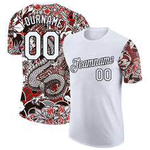 Charger l&#39;image dans la galerie, Custom White Black 3D Pattern Floral Design Performance T-Shirt
