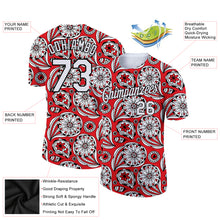 Загрузить изображение в средство просмотра галереи, Custom Red White-Black 3D Pattern Floral Design Performance T-Shirt
