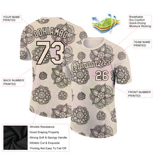 Загрузить изображение в средство просмотра галереи, Custom City Cream Black 3D Pattern Floral Design Performance T-Shirt
