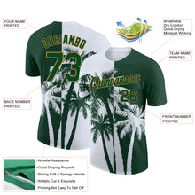 Laden Sie das Bild in den Galerie-Viewer, Custom Green Old Gold-White 3D Pattern Design Hawaii Coconut Trees Performance T-Shirt
