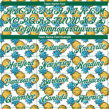 Charger l&#39;image dans la galerie, Custom White Kelly Green 3D Pattern Design Tropical Pineapple Performance T-Shirt
