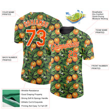 Load image into Gallery viewer, Custom Green Orange-White 3D Pattern Design Orange Citrus Fruit Performance T-Shirt
