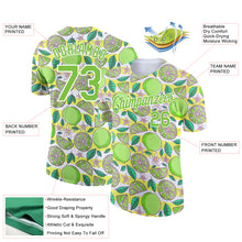 Load image into Gallery viewer, Custom White Neon Green 3D Pattern Design Lime Performance T-Shirt
