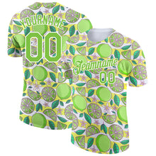 Загрузить изображение в средство просмотра галереи, Custom White Neon Green 3D Pattern Design Lime Performance T-Shirt
