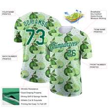 Load image into Gallery viewer, Custom Green Kelly Green-White 3D Pattern Design Lime Performance T-Shirt
