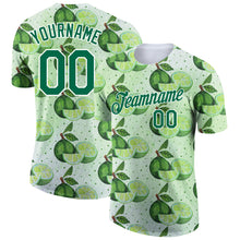 Загрузить изображение в средство просмотра галереи, Custom Green Kelly Green-White 3D Pattern Design Lime Performance T-Shirt
