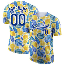 Загрузить изображение в средство просмотра галереи, Custom White Royal 3D Pattern Design Hawaii Tropical Palm Leaves And Lemon Performance T-Shirt
