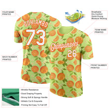 Load image into Gallery viewer, Custom Neon Yellow White-Orange 3D Pattern Design Orange Citrus Fruit Performance T-Shirt
