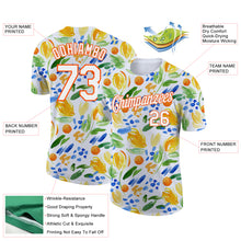 Загрузить изображение в средство просмотра галереи, Custom White Orange 3D Pattern Design Abstract Watercolor Flower Performance T-Shirt
