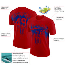 Load image into Gallery viewer, Custom Red Royal 3D Pattern Design Dripping Splatter Art Performance T-Shirt
