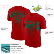 Load image into Gallery viewer, Custom Red Kelly Green 3D Pattern Design Dripping Splatter Art Performance T-Shirt
