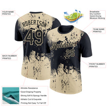 Load image into Gallery viewer, Custom Black Cream 3D Pattern Design Dripping Splatter Art Performance T-Shirt
