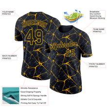 Загрузить изображение в средство просмотра галереи, Custom Black Gold 3D Pattern Design Abstract Network Performance T-Shirt
